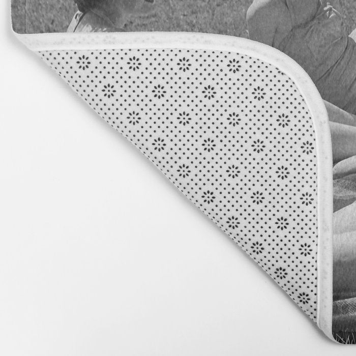 Relaxing By The River, Black and White Vintage Photo Bath Mat Gallery Image 2
