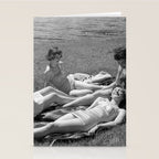 Relaxing By The River, Black and White Vintage Photo Stationery Card Gallery Image 2