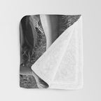 Relaxing By The River, Black and White Vintage Photo Throw Blanket Gallery Image 3