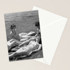 Relaxing By The River, Black and White Vintage Photo Stationery Card Gallery Image 2