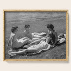 Relaxing By The River, Black and White Vintage Photo Serving Tray Gallery Image 1