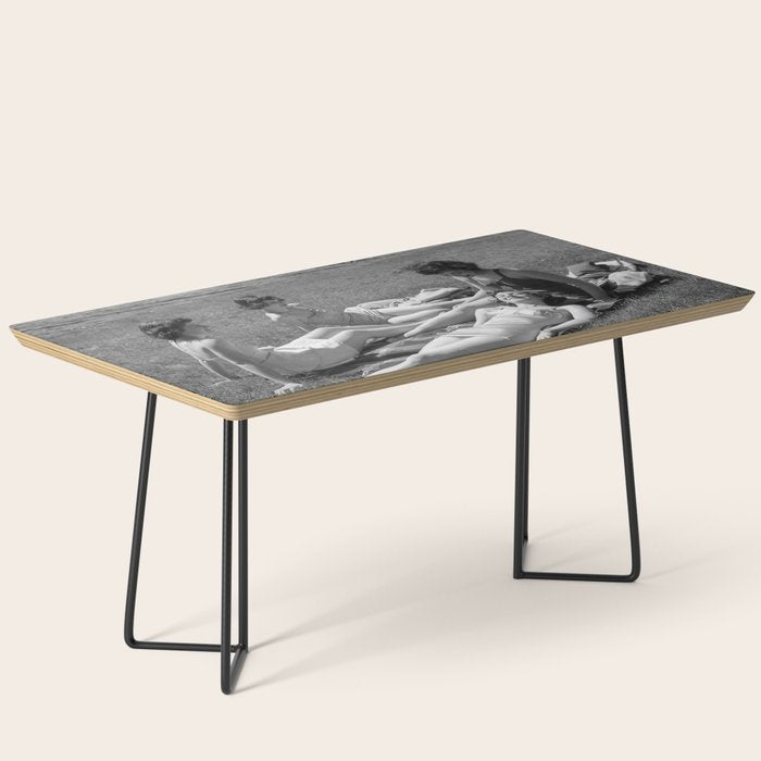 Relaxing By The River, Black and White Vintage Photo Coffee Table Gallery Image 1