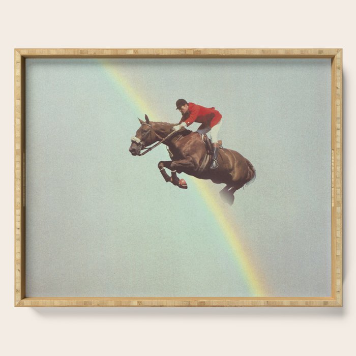 Horse over rainbow Serving Tray Gallery Image 1
