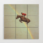 Horse over rainbow Wood Wall Art Gallery Image 1