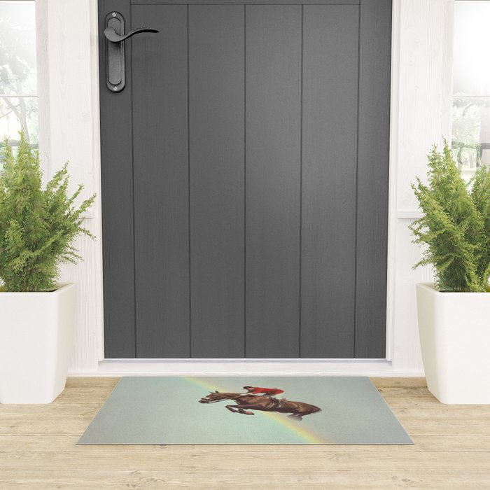 Horse over rainbow Welcome Mat Gallery Image 3