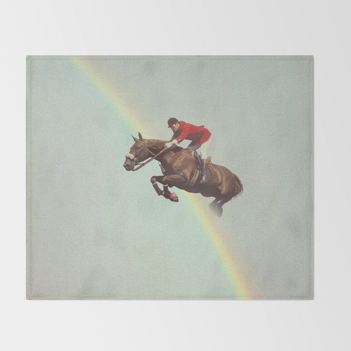 Horse over rainbow Throw Blanket Gallery Image 2