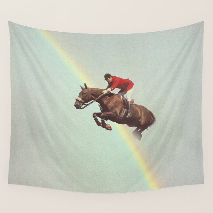 Horse over rainbow Wall Tapestry Gallery Image 1