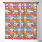 Retro Rainbow Funny Dachshunds Window Curtain Gallery Image 5