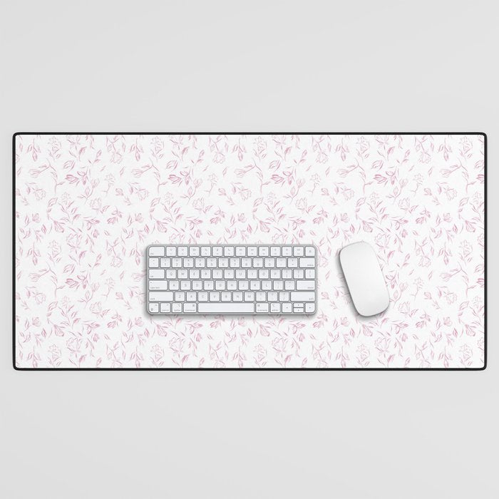 Pink romantic wildflowers Desk Mat Gallery Image 1