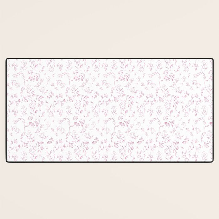 Pink romantic wildflowers Desk Mat Gallery Image 3