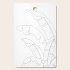 Minimal Line Art Banana Leaves Cutting Board Gallery Image 1