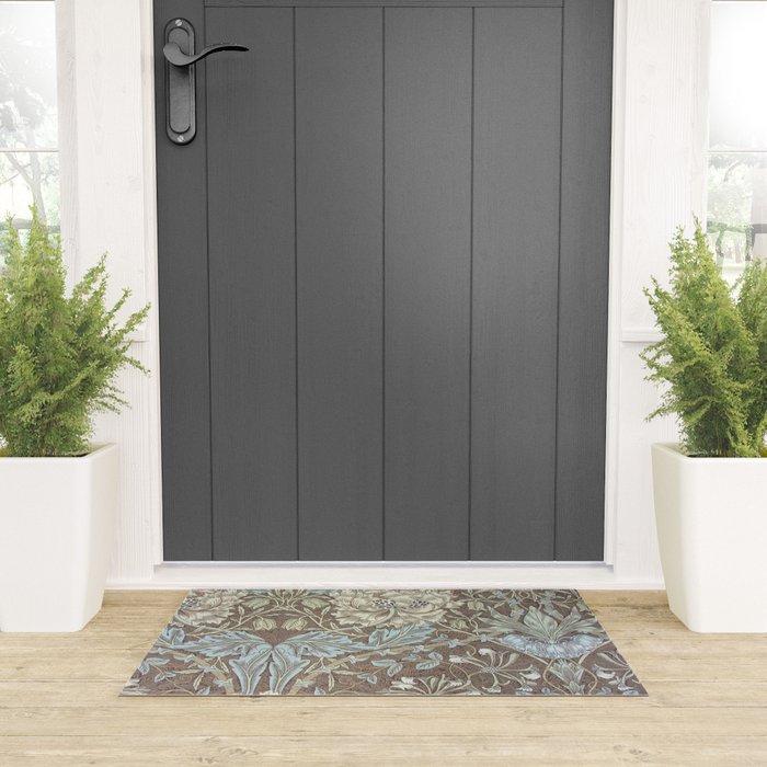 William Morris Honeysuckle & Tulip Bullrush and Slate Welcome Mat Gallery Image 3