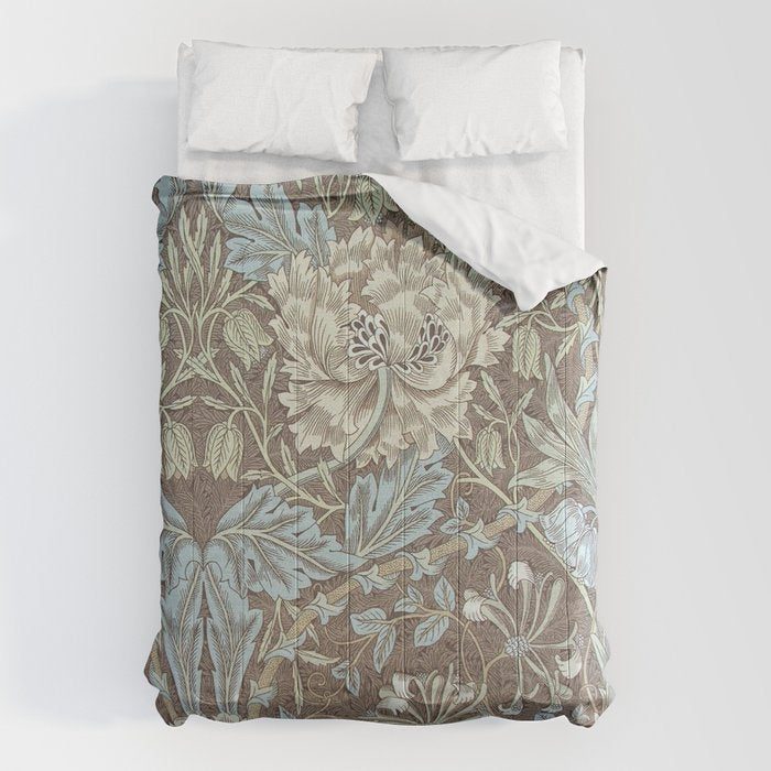 William Morris Honeysuckle & Tulip Bullrush and Slate Comforter Gallery Image 6