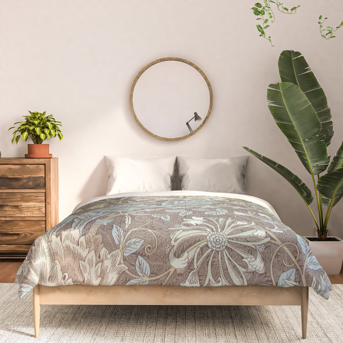 William Morris Honeysuckle & Tulip Bullrush and Slate Comforter Gallery Image 3