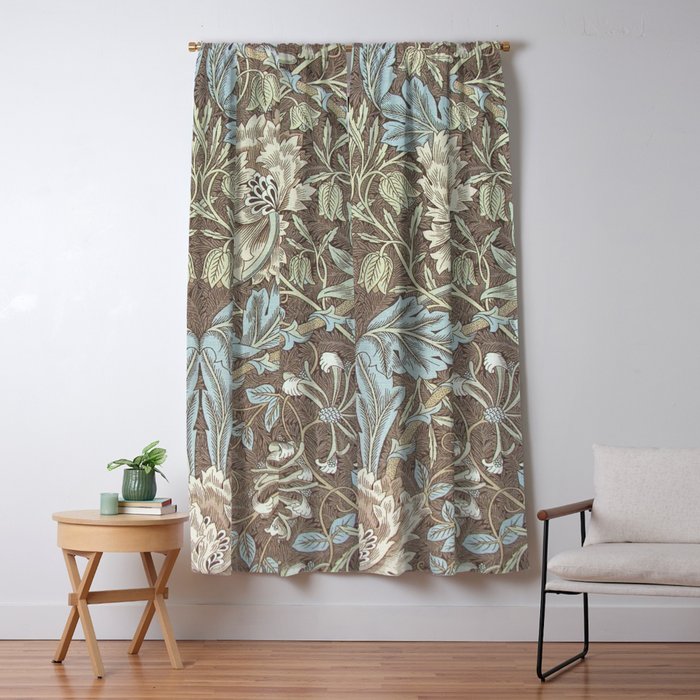 William Morris Honeysuckle & Tulip Bullrush and Slate Window Curtain Gallery Image 5
