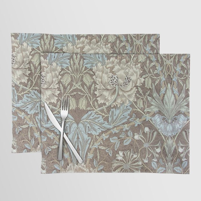 William Morris Honeysuckle & Tulip Bullrush and Slate Placemat Gallery Image 1