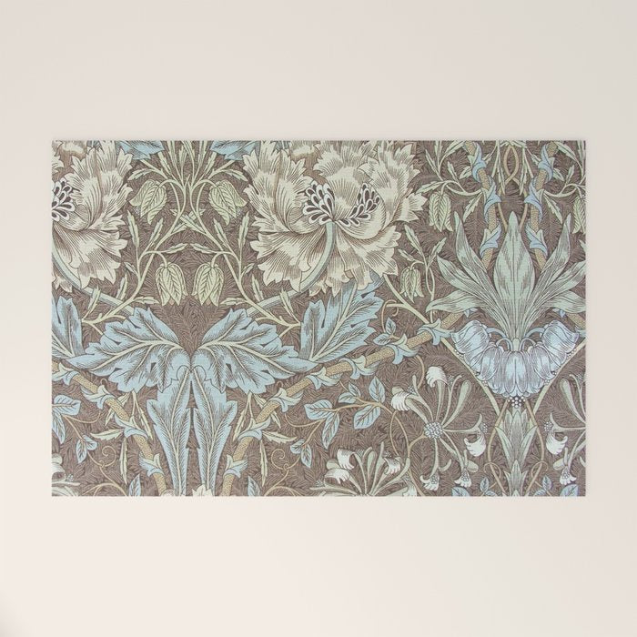 William Morris Honeysuckle & Tulip Bullrush and Slate Welcome Mat Gallery Image 1