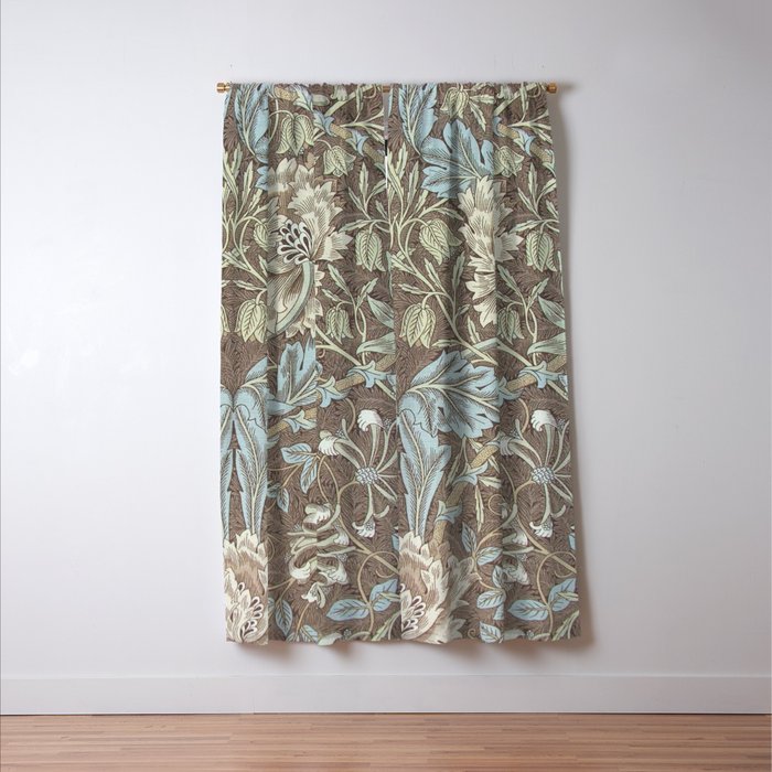 William Morris Honeysuckle & Tulip Bullrush and Slate Window Curtain Gallery Image 3