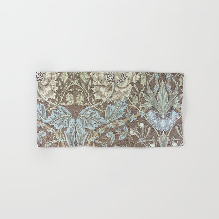 William Morris Honeysuckle & Tulip Bullrush and Slate Bath Towel Gallery Image 1