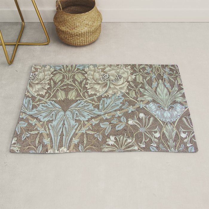 William Morris Honeysuckle & Tulip Bullrush and Slate Rug Gallery Image 1