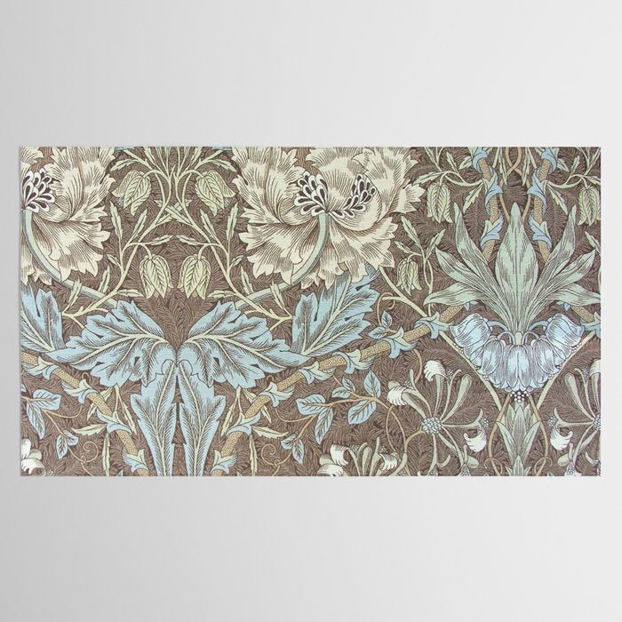 William Morris Honeysuckle & Tulip Bullrush and Slate Tablecloth Gallery Image 2