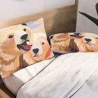 Polar Bears, Wildlife Animals Forest Wild, Jungle Bohemian Eclectic Boho, Winter North Pole Painting Pillow Sham Gallery Image 2