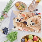 Polar Bears, Wildlife Animals Forest Wild, Jungle Bohemian Eclectic Boho, Winter North Pole Painting Cutting Board Gallery Image 2