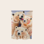 Polar Bears, Wildlife Animals Forest Wild, Jungle Bohemian Eclectic Boho, Winter North Pole Painting Wall Hanging Gallery Image 1