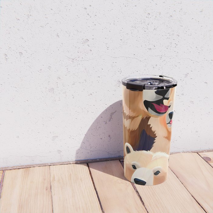 Polar Bears, Wildlife Animals Forest Wild, Jungle Bohemian Eclectic Boho, Winter North Pole Painting Travel Mug Gallery Image 4