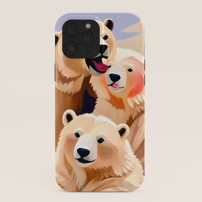 Polar Bears, Wildlife Animals Forest Wild, Jungle Bohemian Eclectic Boho, Winter North Pole Painting iPhone Case Gallery Image 40