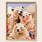 Polar Bears, Wildlife Animals Forest Wild, Jungle Bohemian Eclectic Boho, Winter North Pole Painting Serving Tray Gallery Image 1