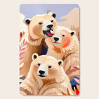Polar Bears, Wildlife Animals Forest Wild, Jungle Bohemian Eclectic Boho, Winter North Pole Painting Cutting Board Gallery Image 1