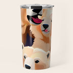 Polar Bears, Wildlife Animals Forest Wild, Jungle Bohemian Eclectic Boho, Winter North Pole Painting Travel Mug Gallery Image 1