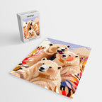 Polar Bears, Wildlife Animals Forest Wild, Jungle Bohemian Eclectic Boho, Winter North Pole Painting Jigsaw Puzzle Gallery Image 2