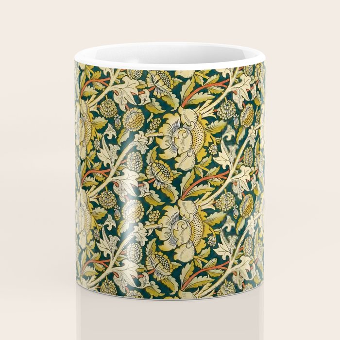 Vintage William Morris Green and Yellow Chintz Coffee Mug Gallery Image 4
