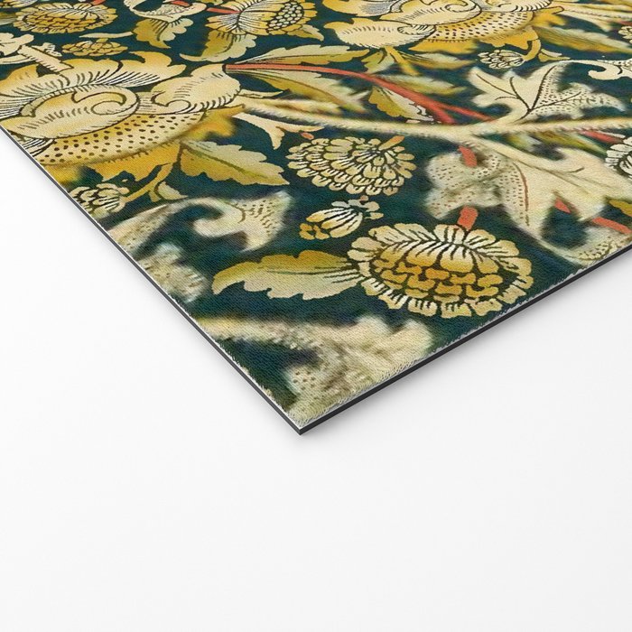 Vintage William Morris Green and Yellow Chintz Welcome Mat Gallery Image 2