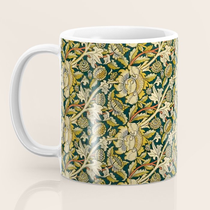Vintage William Morris Green and Yellow Chintz Coffee Mug Gallery Image 3