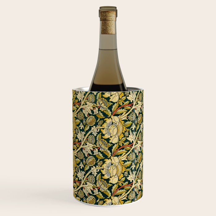 Vintage William Morris Green and Yellow Chintz Wine Chiller Gallery Image 1