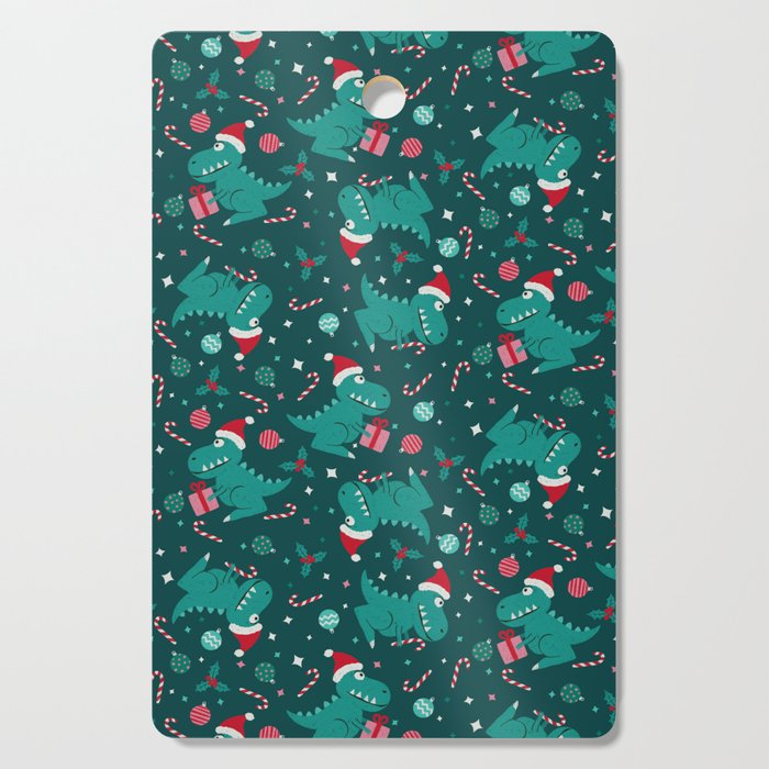 Christmas Dinosaurs Dinos Dinosaur Cutting Board Gallery Image 1