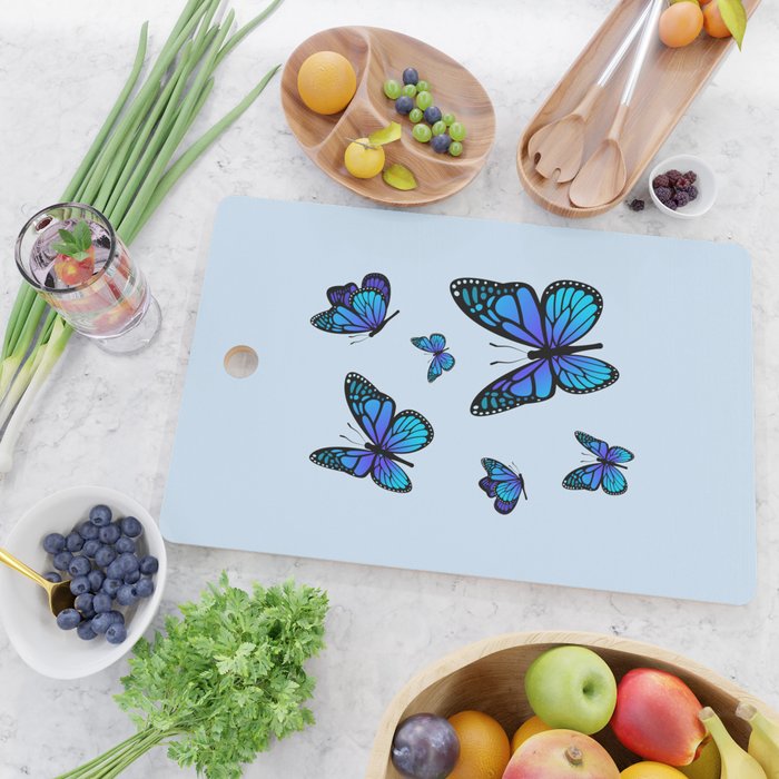Butterfly Blues | Blue Morpho Butterflies Collage Cutting Board Gallery Image 2