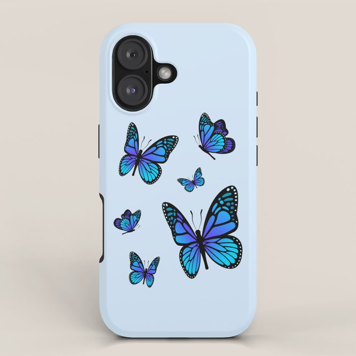 Butterfly Blues | Blue Morpho Butterflies Collage iPhone Case Gallery Image 1