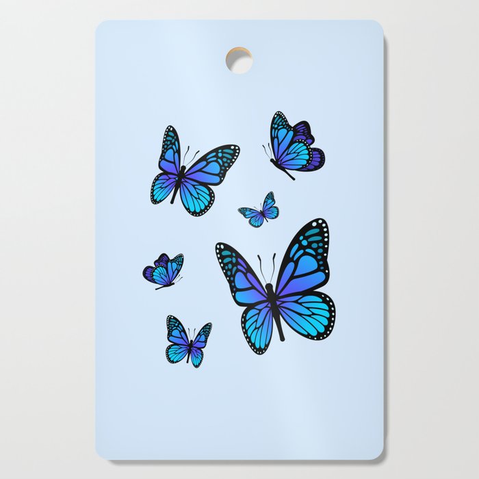 Butterfly Blues | Blue Morpho Butterflies Collage Cutting Board Gallery Image 1