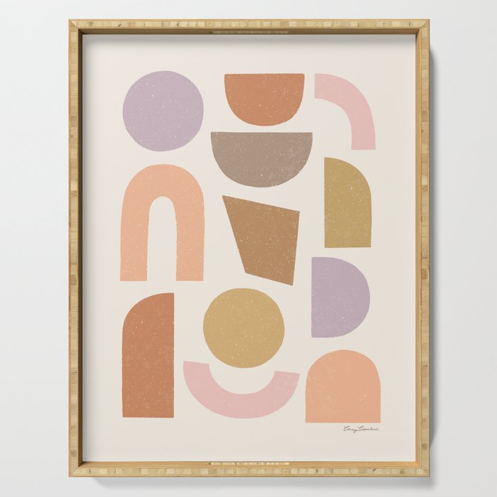 Bauhaus Geo Shapes - Fall Colors Serving Tray Gallery Image 1