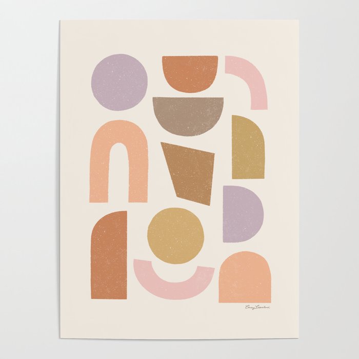 Bauhaus Geo Shapes - Fall Colors Poster Gallery Image 4