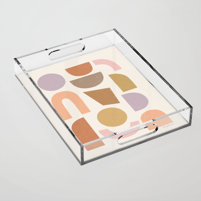 Bauhaus Geo Shapes - Fall Colors Acrylic Tray Gallery Image 1