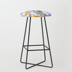 Colorful birds in garden flowers YL Stool Gallery Image 1