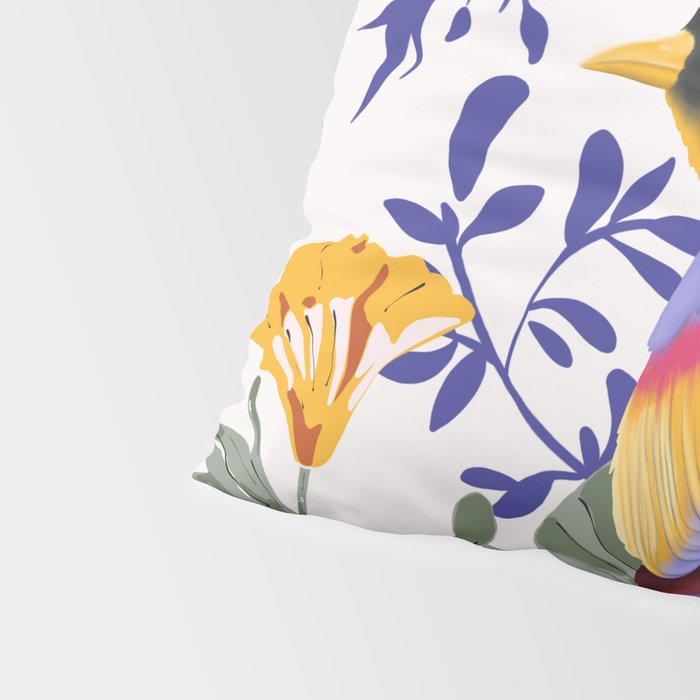 Colorful birds in garden flowers YL Pillow Sham Gallery Image 4