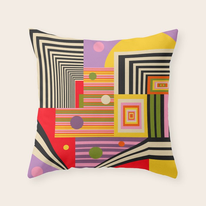 Psychedelic City Wander Throw Pillow Gallery Image 6