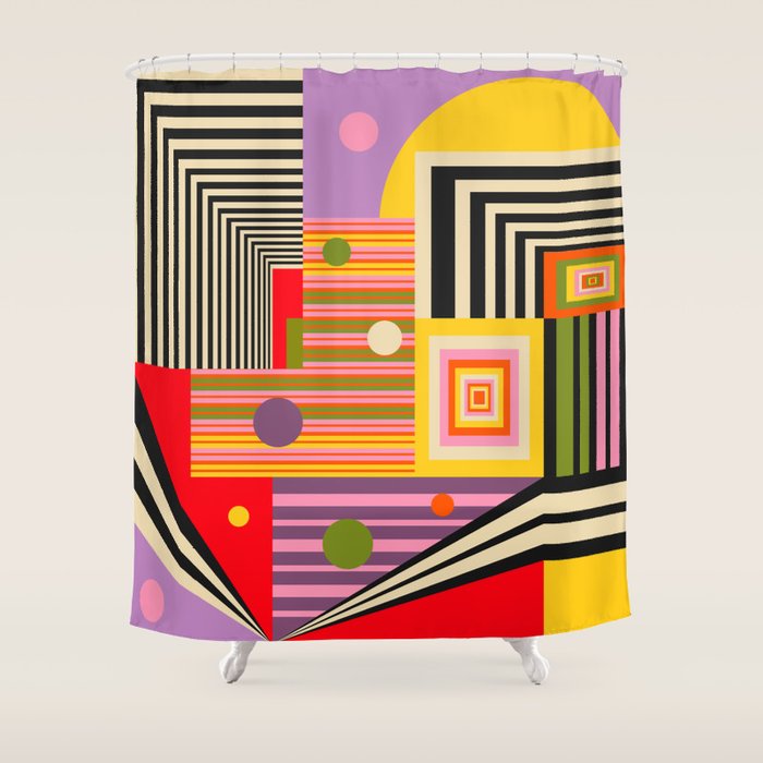 Psychedelic City Wander Shower Curtain Gallery Image 1