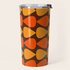 Retro Mid Century Modern Plectrum Stripes Pattern in 70s Brown and Orange Travel Mug Gallery Image 2